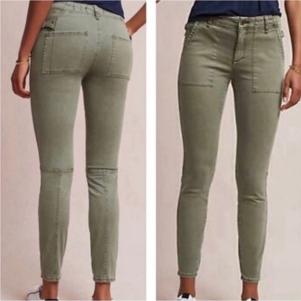Skinny Women's Pants in Olive Green